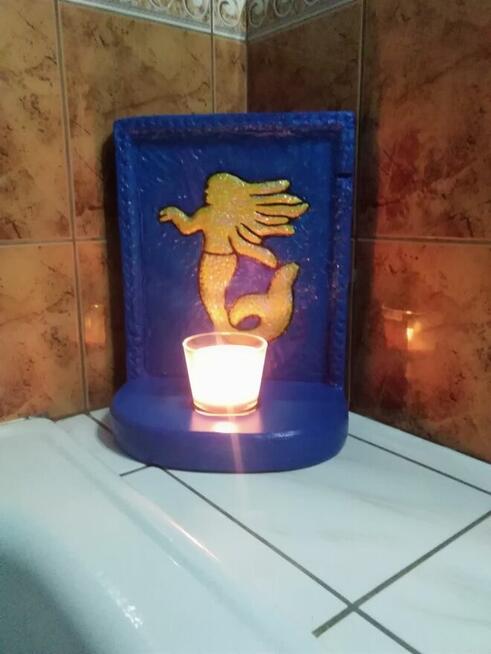 Lampion jako kominek.