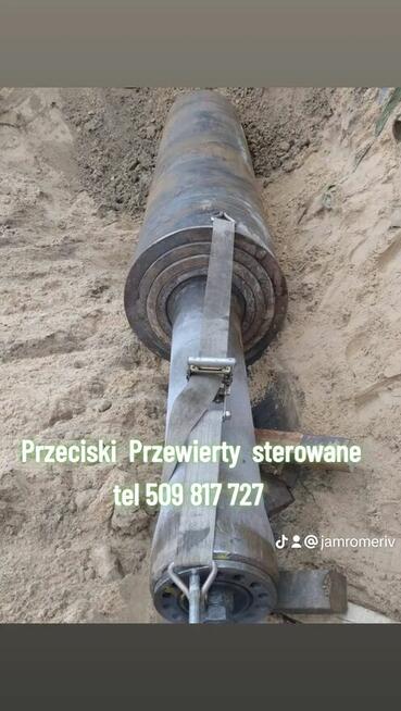 Przeciski wbijanie rur stalowych przyłącza wod-kan