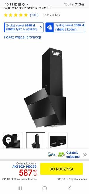 Okap kominkowy Amica okap624s