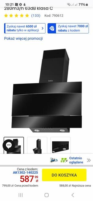 Okap kominkowy Amica okap624s