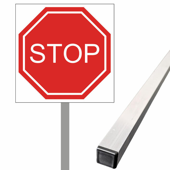 ZNAK STOP STELAŻ ALUMINIOWY 40x40 cm 100cm