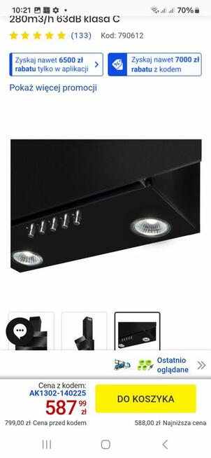 Okap kominkowy Amica okap624s