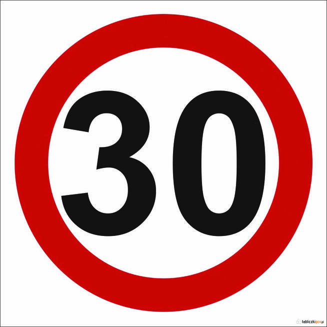 ZNAK OGRANICZENIE PRĘDKOŚCI 30 km/h
