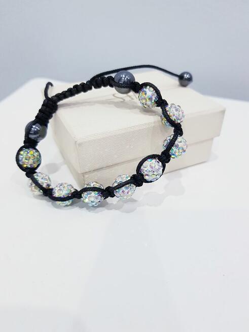 Damska bransoletka z kryształkami shamballa 3