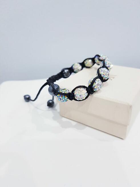 Damska bransoletka z kryształkami shamballa 3