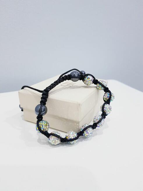 Damska bransoletka z kryształkami shamballa 3