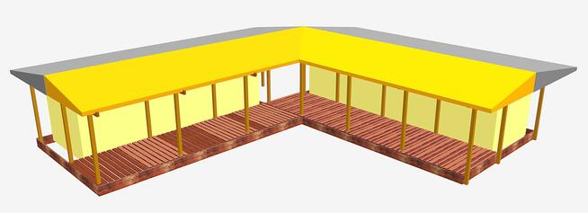 Zadaszenie domku holenderskiego lub przyczepy