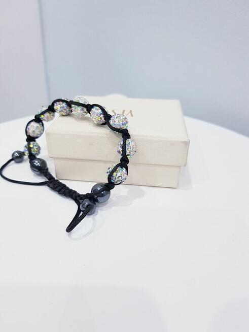 Damska bransoletka z kryształkami shamballa 3