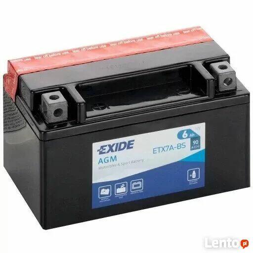 EXIDE ETX7A-BS YTX7A-BS 12V 6Ah 90A