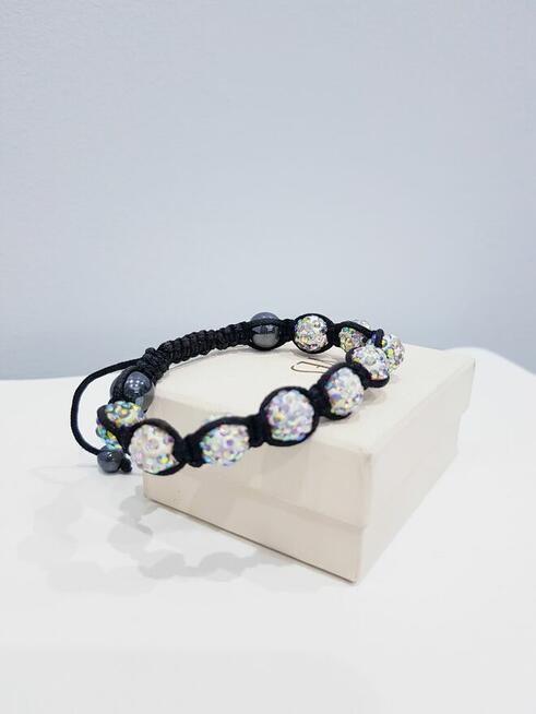 Damska bransoletka z kryształkami shamballa 3