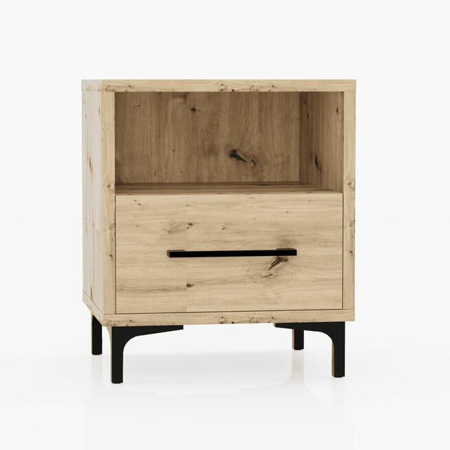 Szafka nocna z szufladą i oświetleniem LED Dąb Artisan