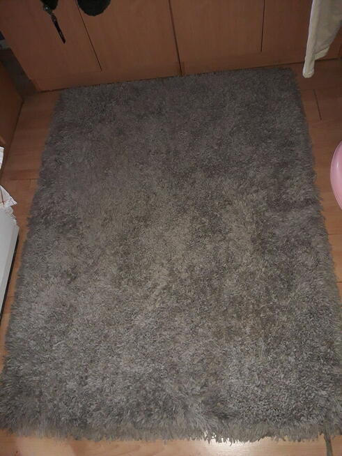 Dywan miękki długowłosy szary super stan