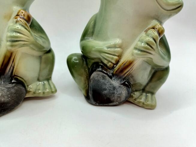 Ceramiczne figurki żab żabek 2 sztuki