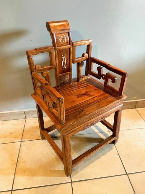 Fotel chiński z drewna teak