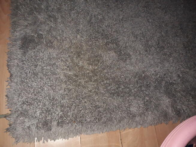 Dywan miękki długowłosy szary super stan