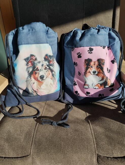 Torba na zakupy ze wzorem owczarek szetlandzki