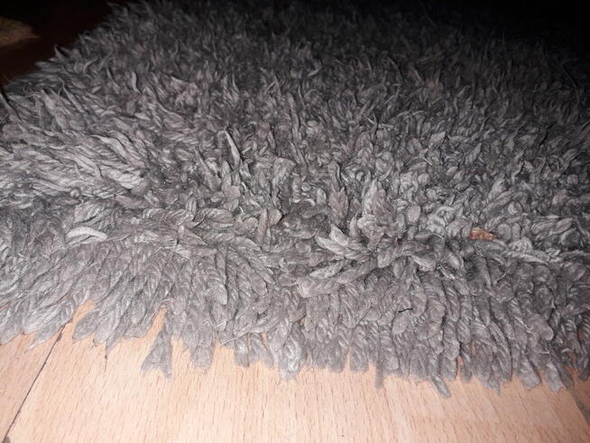 Dywan miękki długowłosy szary super stan