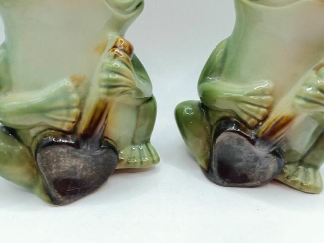 Ceramiczne figurki żab żabek 2 sztuki