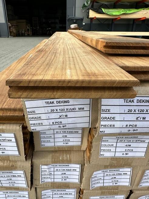 DESKA TARASOWA EGZOTYCZNA TEAK TIK DREWNO TEKOWE 20x120x1500
