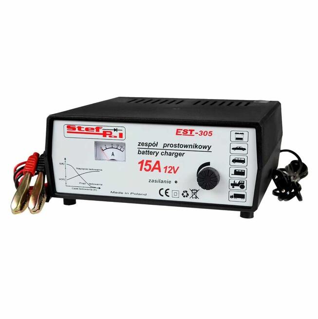 Prostownik Stef-Pol EST-305 12V/15A LUB EST-301 12V/6A