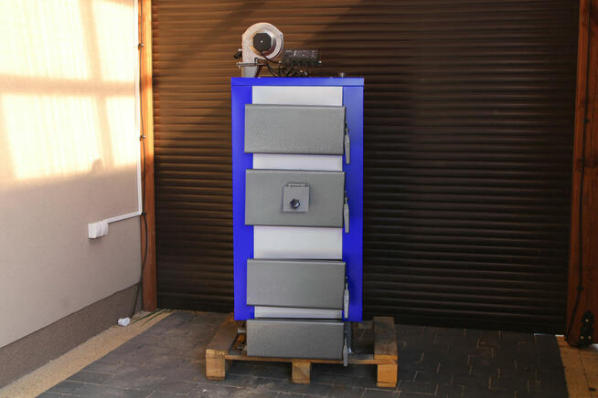 Kocioł piec kotły 12KW 100m2 na węgiel i drewno NIEBIESKI