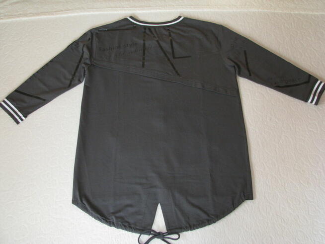 Piękna oliwkowa rozpinana bluza z bawełny ze wzorami XXL