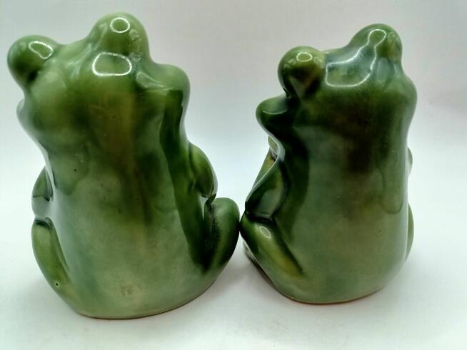 Ceramiczne figurki żab żabek 2 sztuki