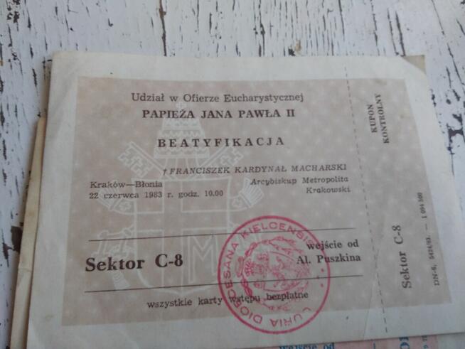Bilety Papieskie na blonia
