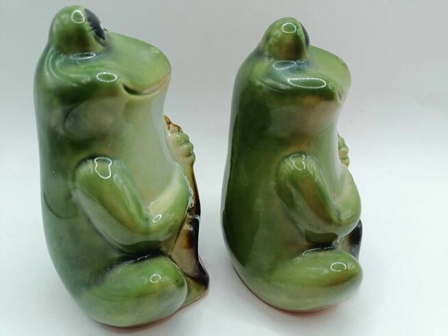 Ceramiczne figurki żab żabek 2 sztuki