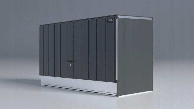 Zamykana wiata na rowery – schowek stalowy, ocynkowany