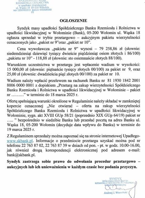 Syndyk Sprzeda Pakiety Wierzytelności