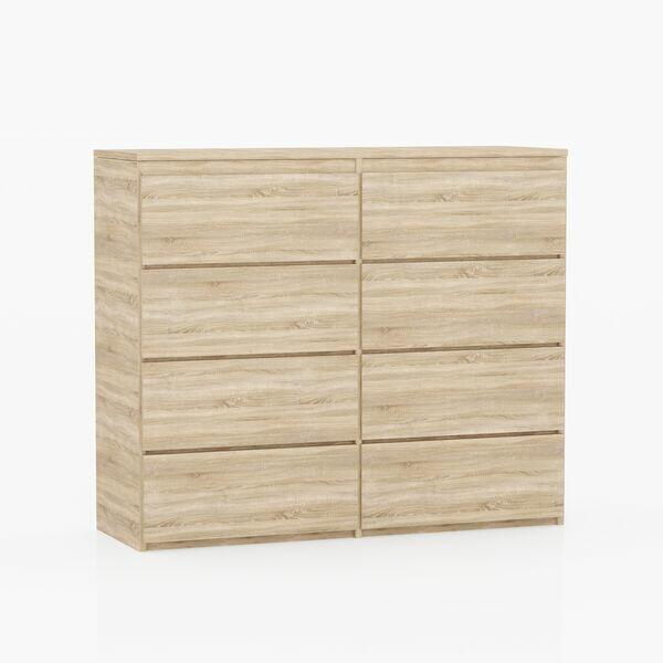 Komoda KOMBO 8 szuflad bez uchwytów w różnych kolorach