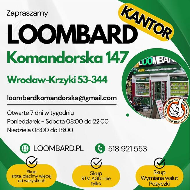 Skup/sprzedaż sprzętu AGD i RTV, Wrocław, Komandorska 147