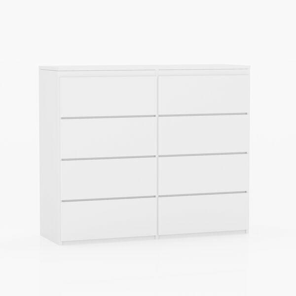 Komoda KOMBO 8 szuflad bez uchwytów w różnych kolorach