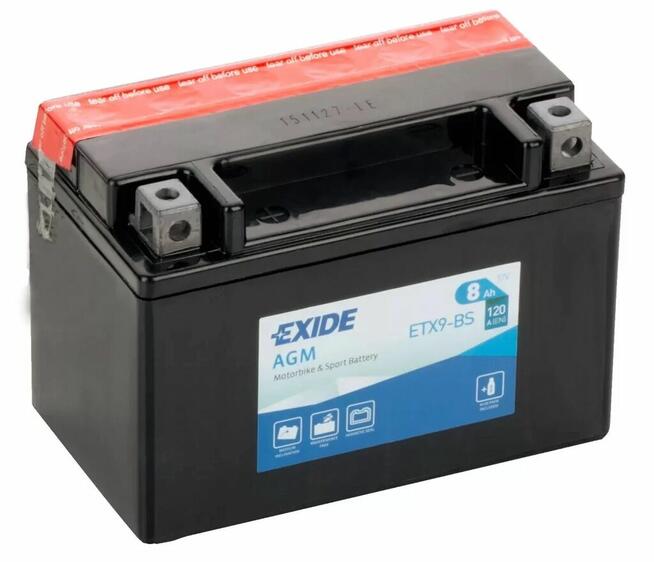 Akumulator 8Ah 120A EXIDE ETX9-BS YTX9-BS 12V