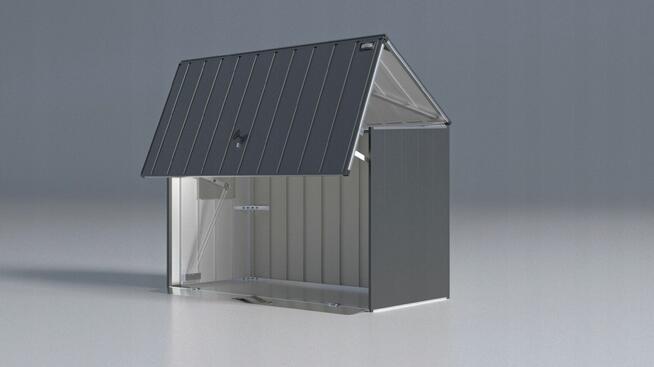 Wiata stalowa na rowery – zamykany schowek, ocynkowana