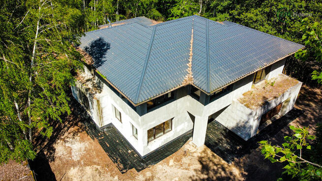 Duża działka z domem w budowie, 35 min od W-wy