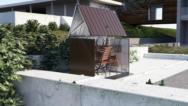 GMS – zamykany stalowy schowek na rower, wiata ocynkowana