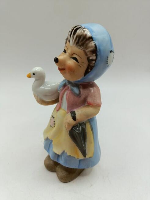 Porcelana figura Lisica z gąska bajkowa postać wiosenna ozdo