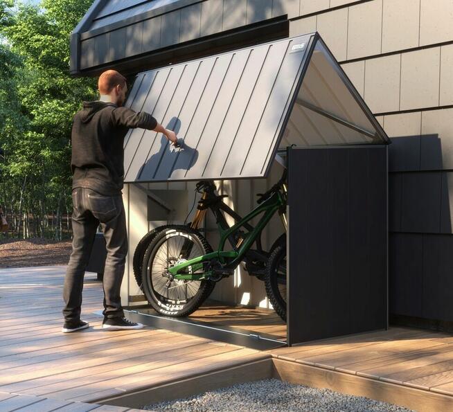 Zamykana wiata GMS – schowek na rowery, stalowa, ocynk