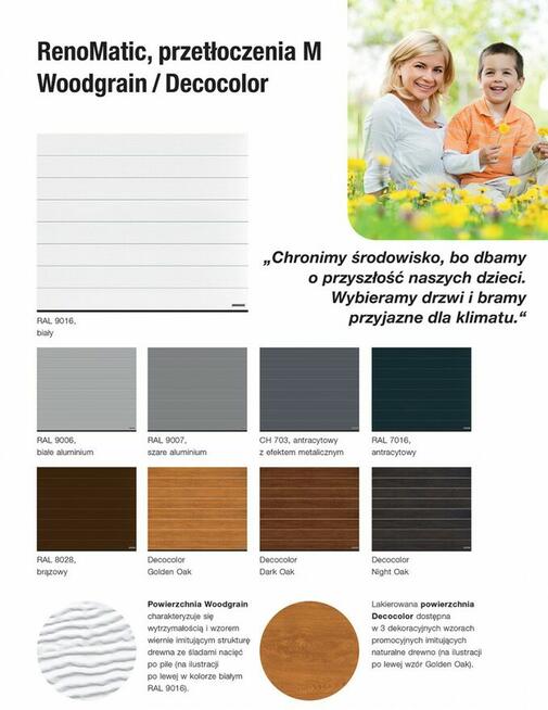 Brama garażowa Hormann – 3 dekory drewniane, 7 kolorów RAL,