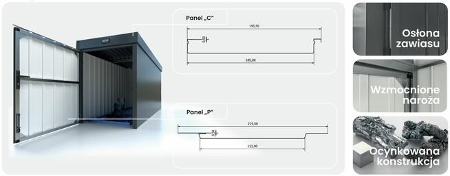 Garaż na motocykl i skuter – trwała wiata GMS Standard