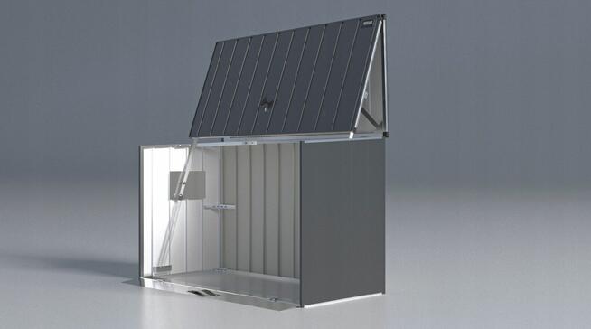 Zamykana wiata na rowery – schowek stalowy, ocynkowany