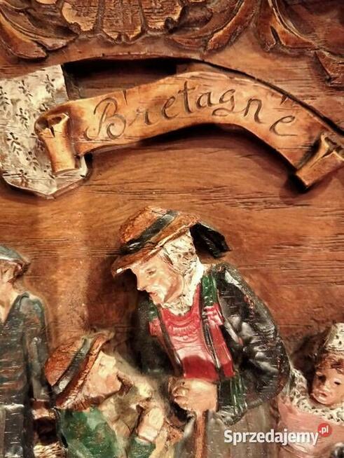 Płaskorzeźba ,obraz ręcznie zdobiony Francja Bretania