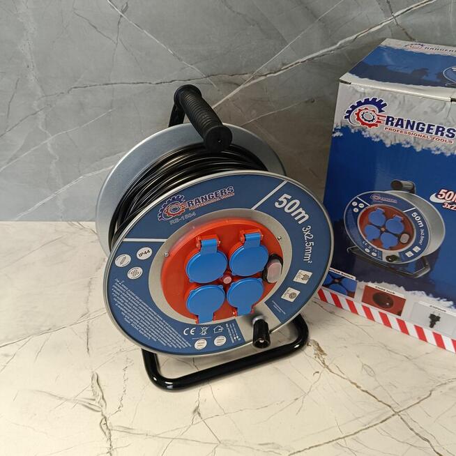 NOWY PRZEDŁUŻACZ BUDOWLANY 50m #3x2,5 #KLAPKI #UZIEMIENIE #W