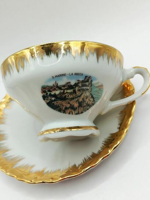 Filiżanka ze spodkiem S.Marino rozsypane złotko