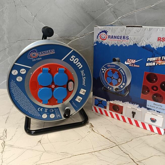 NOWY PRZEDŁUŻACZ BUDOWLANY 50m #3x2,5 #KLAPKI #UZIEMIENIE #W