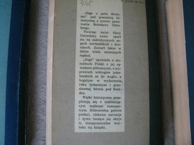 Saga o Jarlu Broniszu, komplet 3 tomy, Władysław Jan Grabski