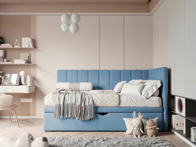 Łóżko dziecięce CHASE 100x200 z szufladą na pościel