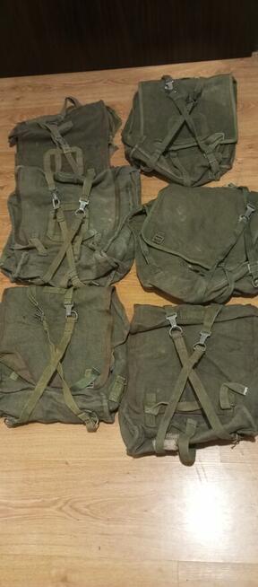 Plecaki wojskowe brezentowe kostka PRL plecak LWP kostka